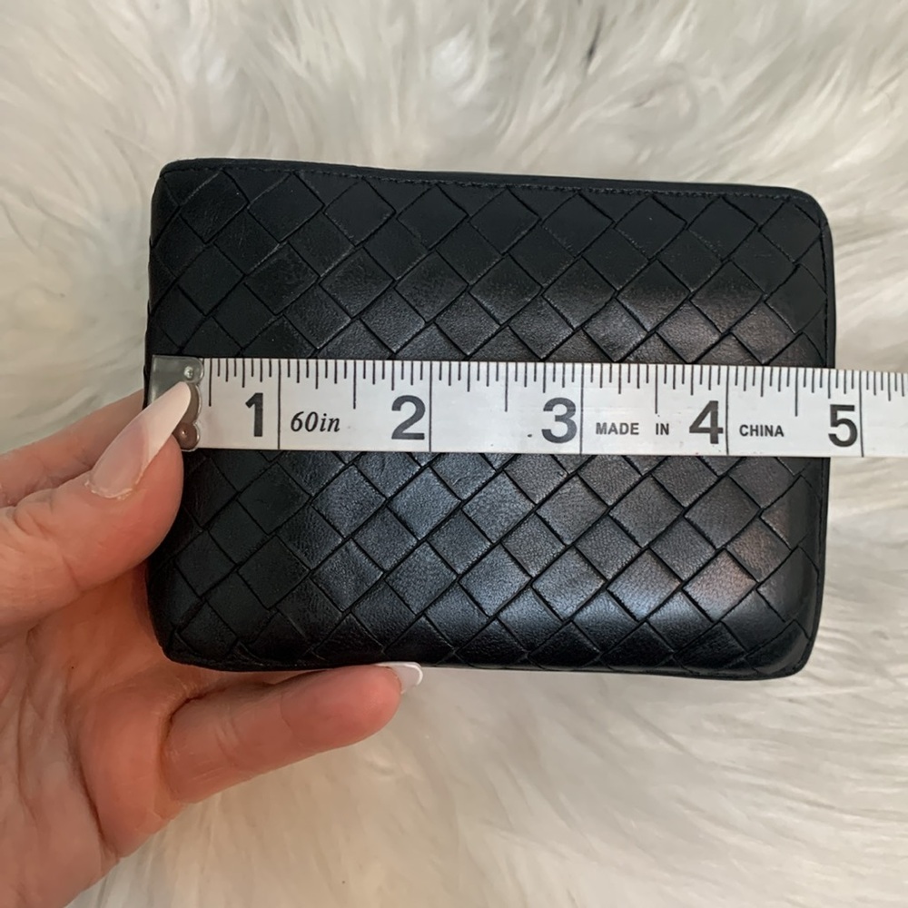 Authentic Bottega Veneta all black leather double flap men’s wallet billfold - Picture 17 of 17